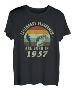 Herren Happy 65th Funny Fishing 1957 Gag Gifts 65 Jahre alter Mann T-Shirt