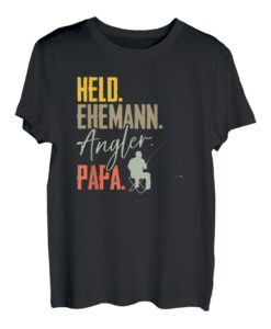 Herren Held Ehemann Angler Papa Vatertag Angeln Dad Vater Fischen T-Shirt