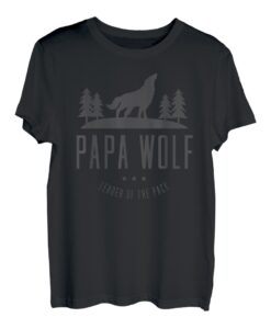 Herren Herren Papa Wolf Shirt - Wolf Pack T-Shirt Family Vatertag Geschenk