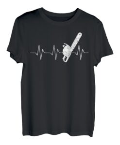 Herren Holzfäller - Kettensäge Herzschlag T-Shirt