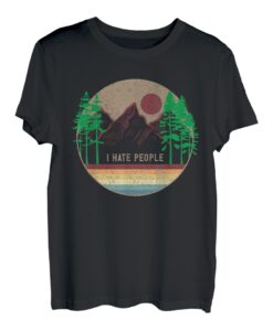 Herren I hate people - Wanderer Natur Wildniss Gebirge Wandern T-Shirt