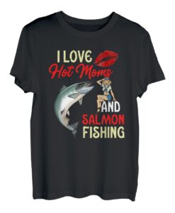 Herren I Love Hot Moms Funny Coho Lachs Angeln für Männer Grafik T-Shirt