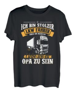 Herren Ich Bin Stolzer LKW Fahrer Opa Vatertag Geschenk Lastwagen T-Shirt