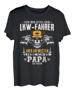 Herren Ich Bin Stolzer LKW Fahrer Vatertag Geschenk Spruch Papa LKW T-Shirt