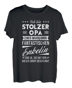 Herren Ich bin stolzer Opa einer wahnsinnig fantastischen Enkelin T-Shirt