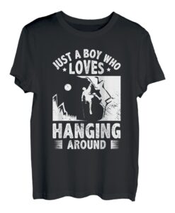 Herren Just A Boy Who Loves Hanging Arround Climbing Bouldern T-Shirt