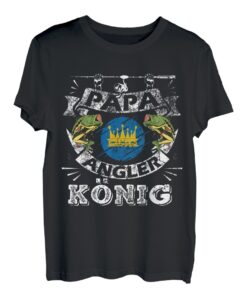 Herren König Spruch Fische Lustig Vater Geschenk Angeln Angler Papa T-Shirt