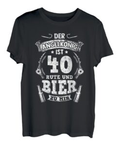Herren König Vierzig 40 Angelsport Fischen Angel Fan Geburtstag T-Shirt