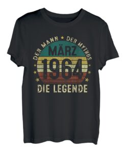 Herren Legendär Seit März 1964 Der Mann Mythos Die Legende 1964 T-Shirt