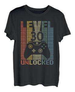 Herren Level 30 Unlocked Gamer Zocker 30 Jahre Männer Geschenk T-Shirt
