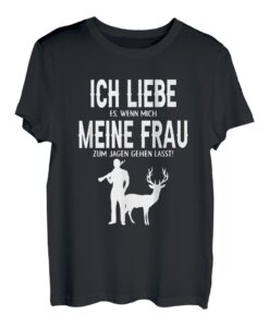 Herren Liebe Meine Frau Jäger Jagt Design Wald Natur Jagen T-Shirt