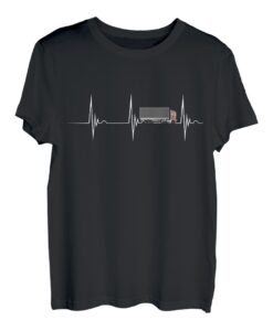 Herren LKW Fahrer Herzschlag EKG Puls Lastwagen Trucker Kraftfahrer T-Shirt