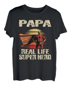 Herren Lustig Papa Real Life Super Hero Superheld Vati Witzig Vater T-Shirt