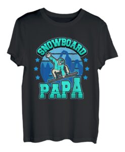 Herren Lustig Snowboard Papa Vatertag Sport Spruch Winterurlaub T-Shirt