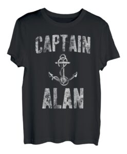 Herren Lustiges personalisiertes Bootsshirt mit Vorname Captain Alan T-Shirt