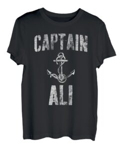 Herren Lustiges personalisiertes Bootsshirt mit Vorname Captain Ali T-Shirt