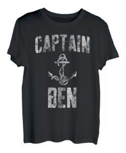 Herren Lustiges personalisiertes Bootsshirt mit Vorname Captain Ben T-Shirt
