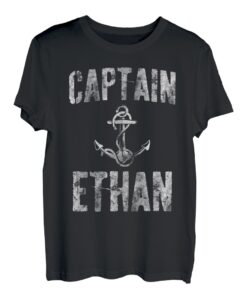 Herren Lustiges personalisiertes Bootsshirt mit Vorname Captain Ethan T-Shirt