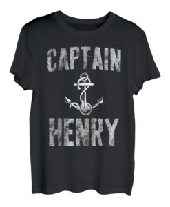 Herren Lustiges personalisiertes Bootsshirt mit Vorname Captain Henry T-Shirt