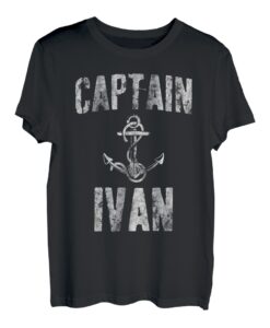 Herren Lustiges personalisiertes Bootsshirt mit Vorname Captain Ivan T-Shirt