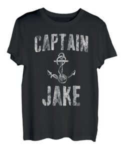 Herren Lustiges personalisiertes Bootsshirt mit Vorname Captain Jake T-Shirt