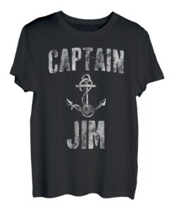 Herren Lustiges personalisiertes Bootsshirt mit Vorname Captain Jim T-Shirt