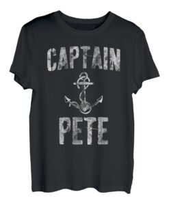 Herren Lustiges personalisiertes Bootsshirt mit Vorname Captain Pete T-Shirt