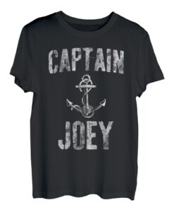 Herren Lustiges personalisiertes Bootsshirt Vorname Captain Joey T-Shirt