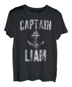 Herren Lustiges personalisiertes Bootsshirt Vorname Captain Liam T-Shirt