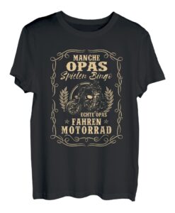 Herren Manche Opas Spielen Bingo Echte Opas Fahren Motorrad Biker T-Shirt