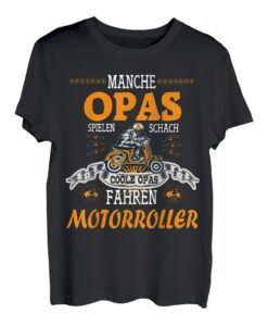 Herren Manche Opas spielen Schach, coole Opas fahren Motorroller T-Shirt