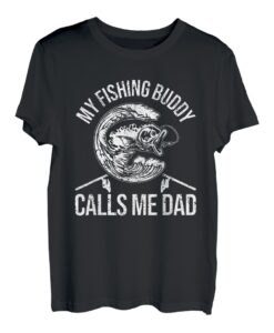 Herren My Fishing Buddy Calls Me Dad Lustiger Vatertag Angler T-Shirt