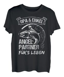 Herren Opa & Enkel Angel Partner Für's Leben Fischen Fischer T-Shirt