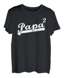 Herren Papa 2 Kinder Zweifacher Vater Papi Lustig T-Shirt