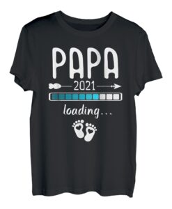 Herren Papa 2021 Loading Shirt Werdender Papa Geschenk Vatertag T-Shirt