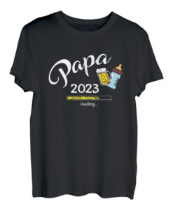 Herren Papa 2023 Loading Werdender Papa Ankündigung Bier Milch T-Shirt