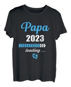 Herren Papa 2023 Loading Werdender Vater Ankündigung Vatertag T-Shirt
