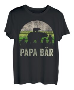 Herren Papa Bär 4 Jungten Vati T-Stück, Lustiges Vatertags Vater T-Shirt