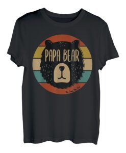 Herren Papa Bear Bär im Vintage Retro Style Vater T-Shirt