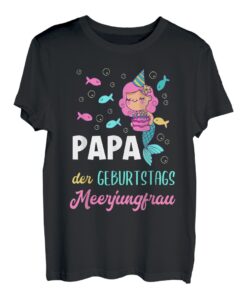 Herren Papa Der Geburtstags Meerjungfrau Geburtstags T-Shirt