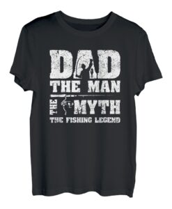 Herren Papa Der Mann Der Mythos Die Angellegende Lustiger Fischer T-Shirt