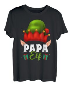 Herren Papa Elf Kostüm Familien Outfit Weihnachten Papa Pyjama Xmas T-Shirt
