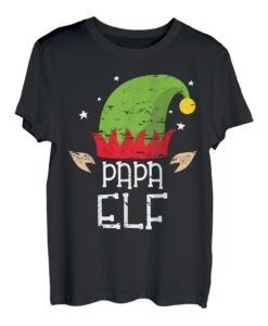 Herren Papa Elf Partnerlook Familien Outfit Weihnachten T-Shirt