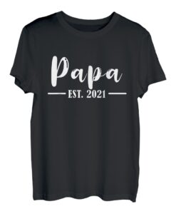 Herren Papa Est. 2021 Geschenk Werdender Vater T-Shirt