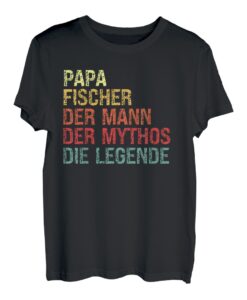 Herren Papa Fischer Vater Vatertag Lustiger Spruch T-Shirt