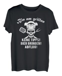 Herren Papa Grillt, Bin Am Grillen, Lustiges Grill Profi T-Shirt