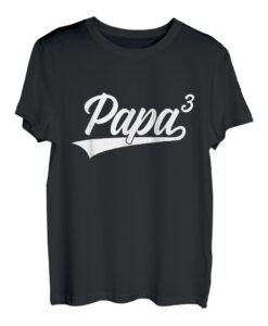 Herren PAPA HOCH 3 KINDER VATERTAG WERDENDER PAPA T-Shirt