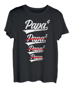 Herren PAPA HOCH 4 KINDER VATERTAG WERDENDER PAPA T-Shirt