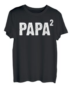Herren Papa hoch zwei Geschenk Ankündigung werdender Vater 2. Kind T-Shirt
