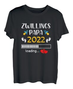 Herren Papa Loading 2022 Zwillingspapa Schwangerschaft Zwillinge T-Shirt
